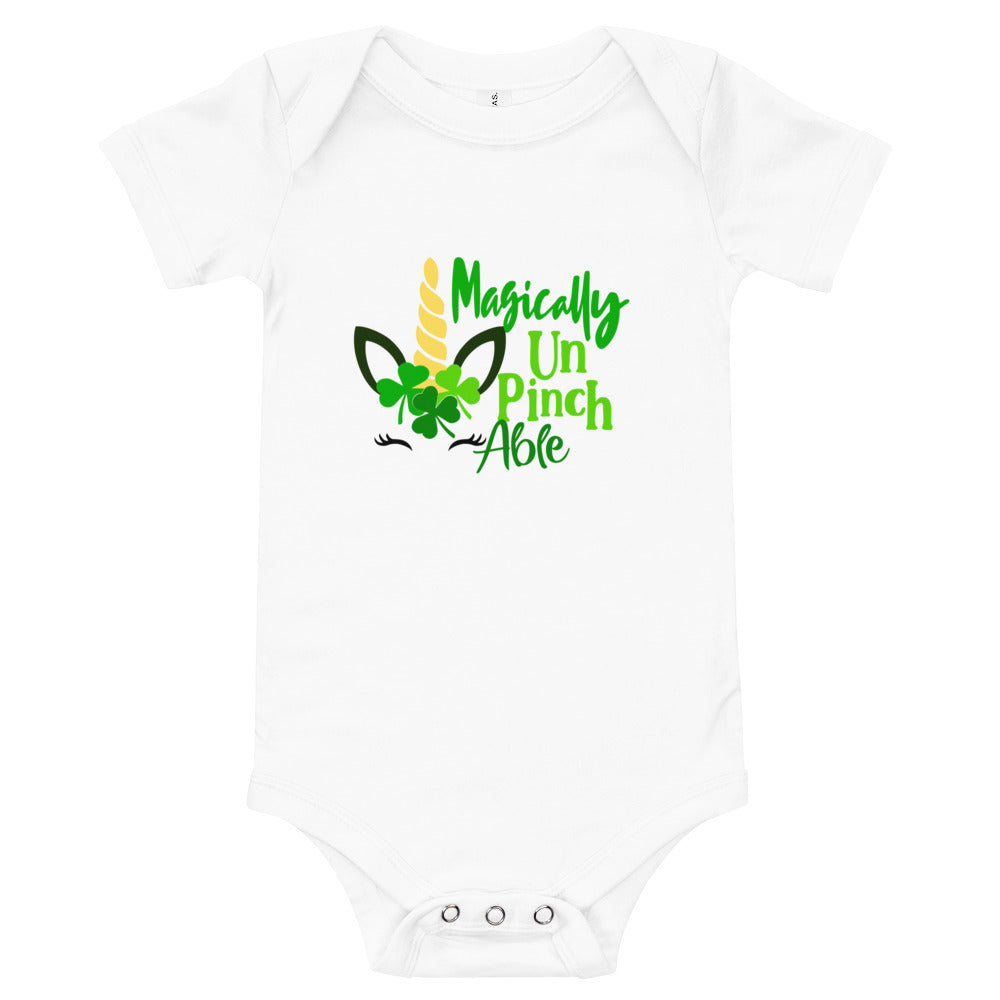 Magically Un Pinch Able Onesie - St. Patrick's Day Baby short sleeve one piece