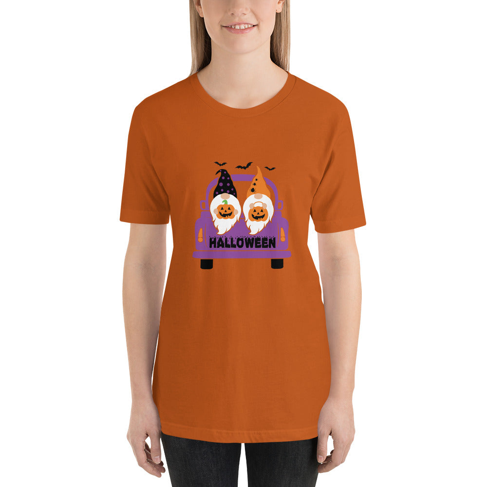 Halloween Gnomes Truck Short-Sleeve Unisex T-Shirt