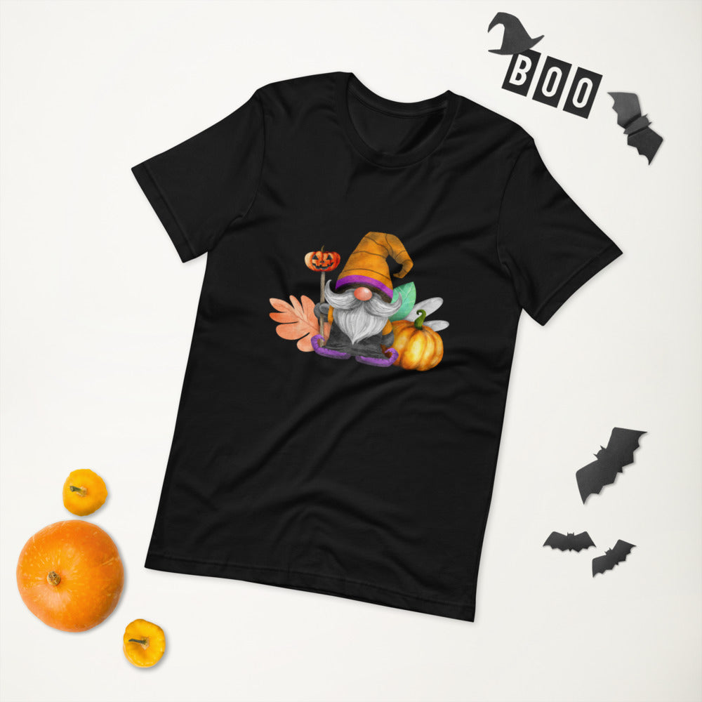 Gnome Small Pumpkin Halloween Short-Sleeve Unisex T-Shirt