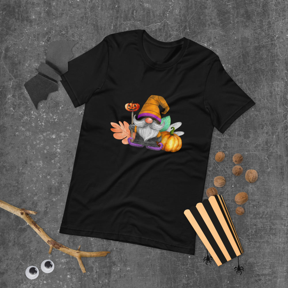 Gnome Small Pumpkin Halloween Short-Sleeve Unisex T-Shirt