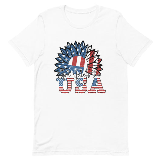 God Bless The USA Sunflower Short-sleeve Unisex t-shirt