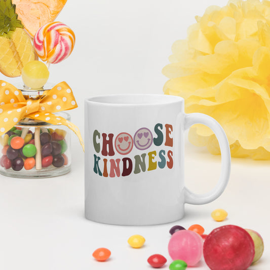 Coffee Mug - Kindness & Happy Face - White glossy mug