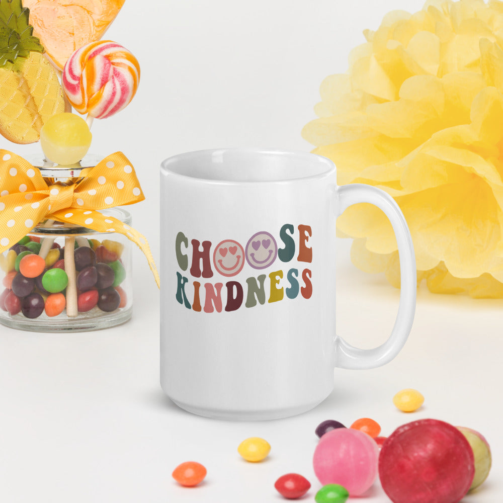 Coffee Mug - Kindness & Happy Face - White glossy mug