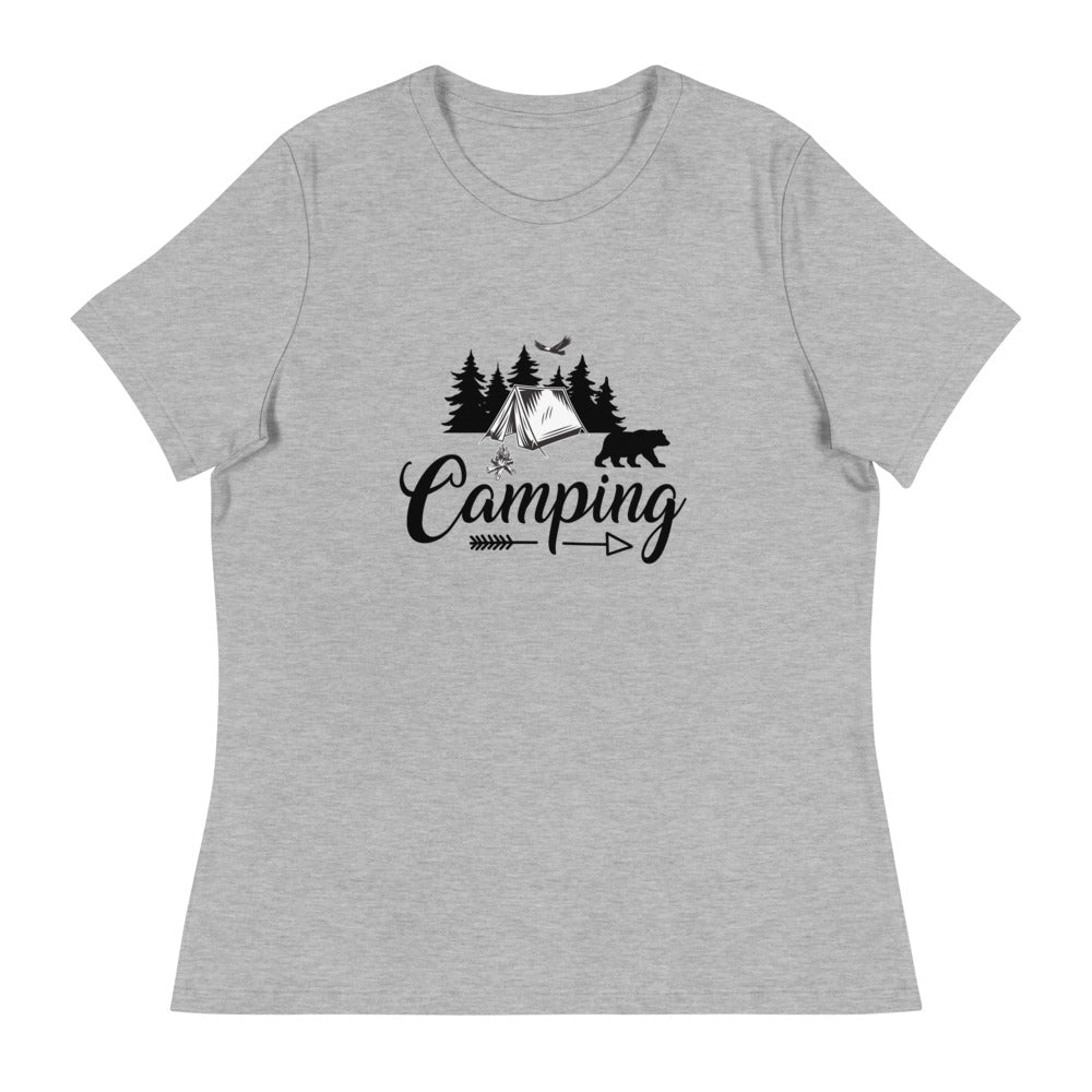 Camping with Tent - Women's Relaxed T-Shirt