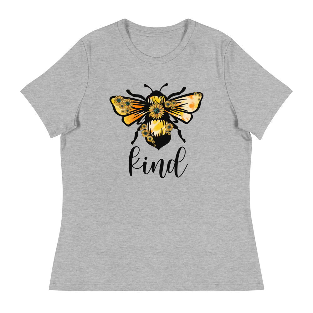 Be Kind - Large Bee Kind Sunflower Shirt - Women's Relaxed T-Shirt