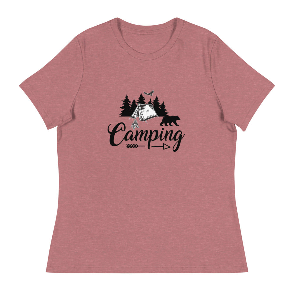 Camping with Tent - Women's Relaxed T-Shirt