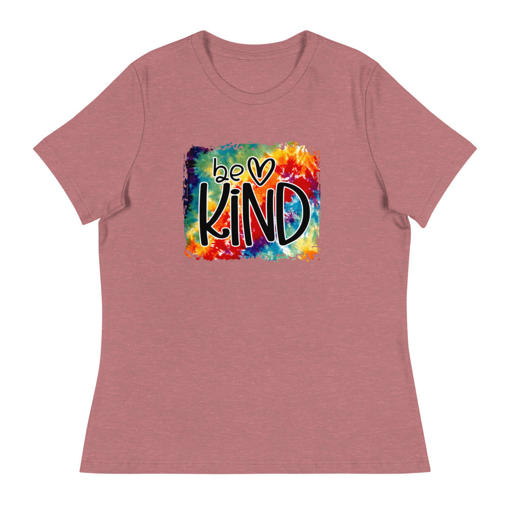 Be Kind - Heart and tie-dye Shirt - Women's Relaxed T-Shirt