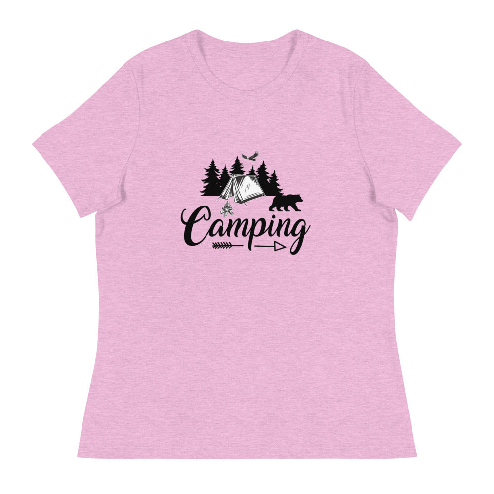 Camping with Tent - Women's Relaxed T-Shirt