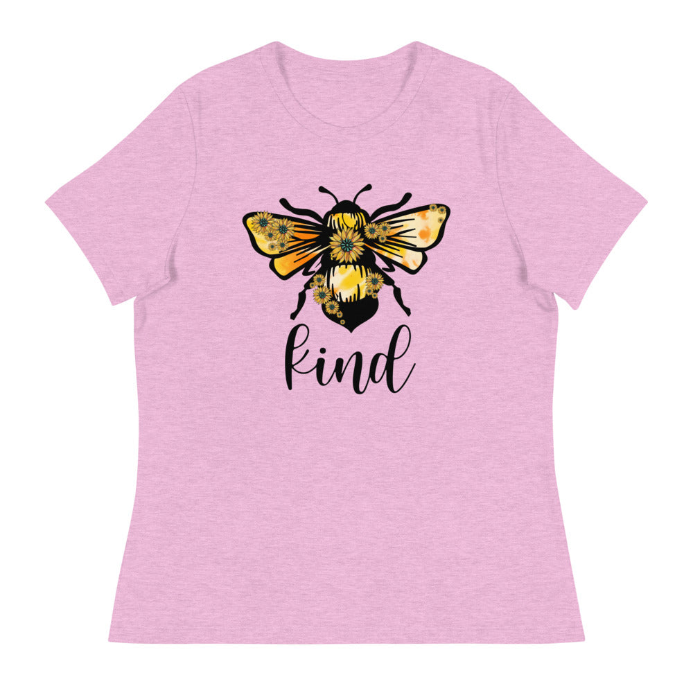 Be Kind - Large Bee Kind Sunflower Shirt - Women's Relaxed T-Shirt