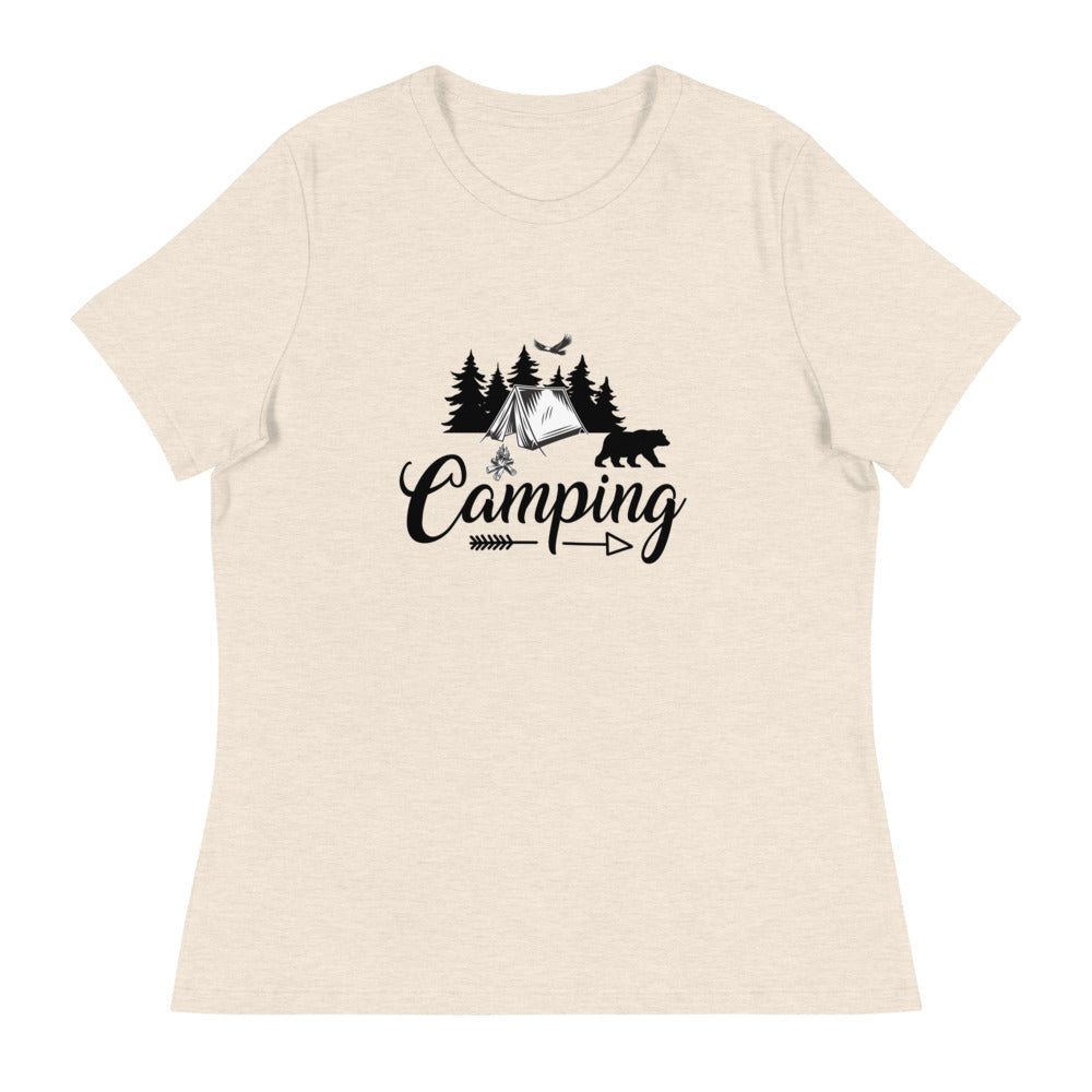 Camping with Tent - Women's Relaxed T-Shirt