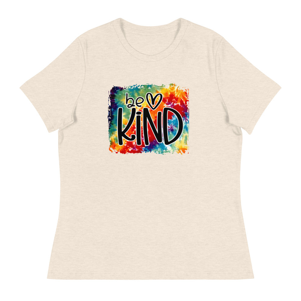 Be Kind - Heart and tie-dye Shirt - Women's Relaxed T-Shirt