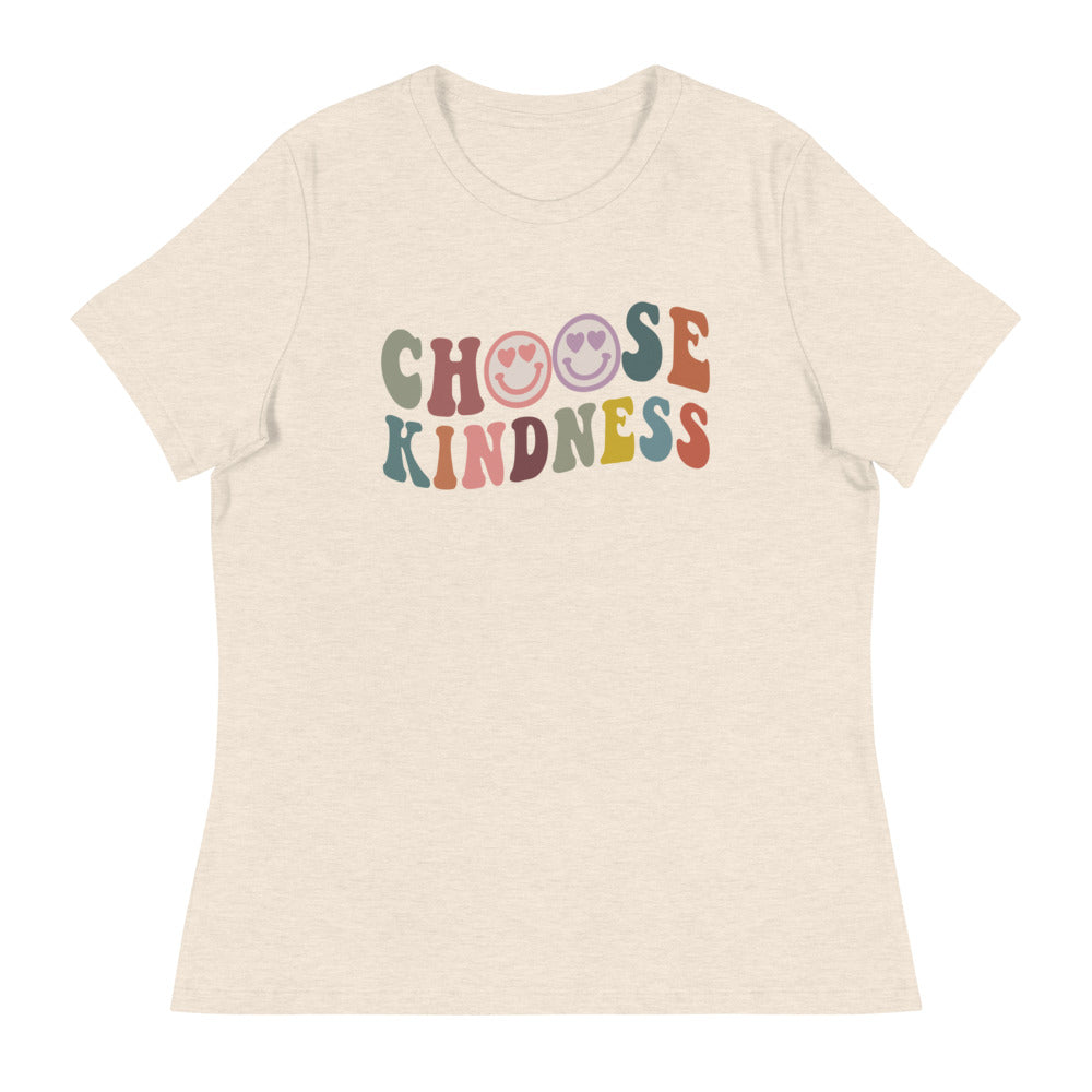 Kindness Shirt - Happy Face- Women's Relaxed T-Shirt