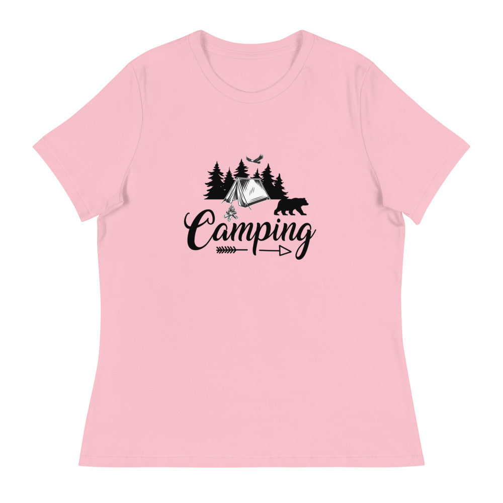 Camping with Tent - Women's Relaxed T-Shirt