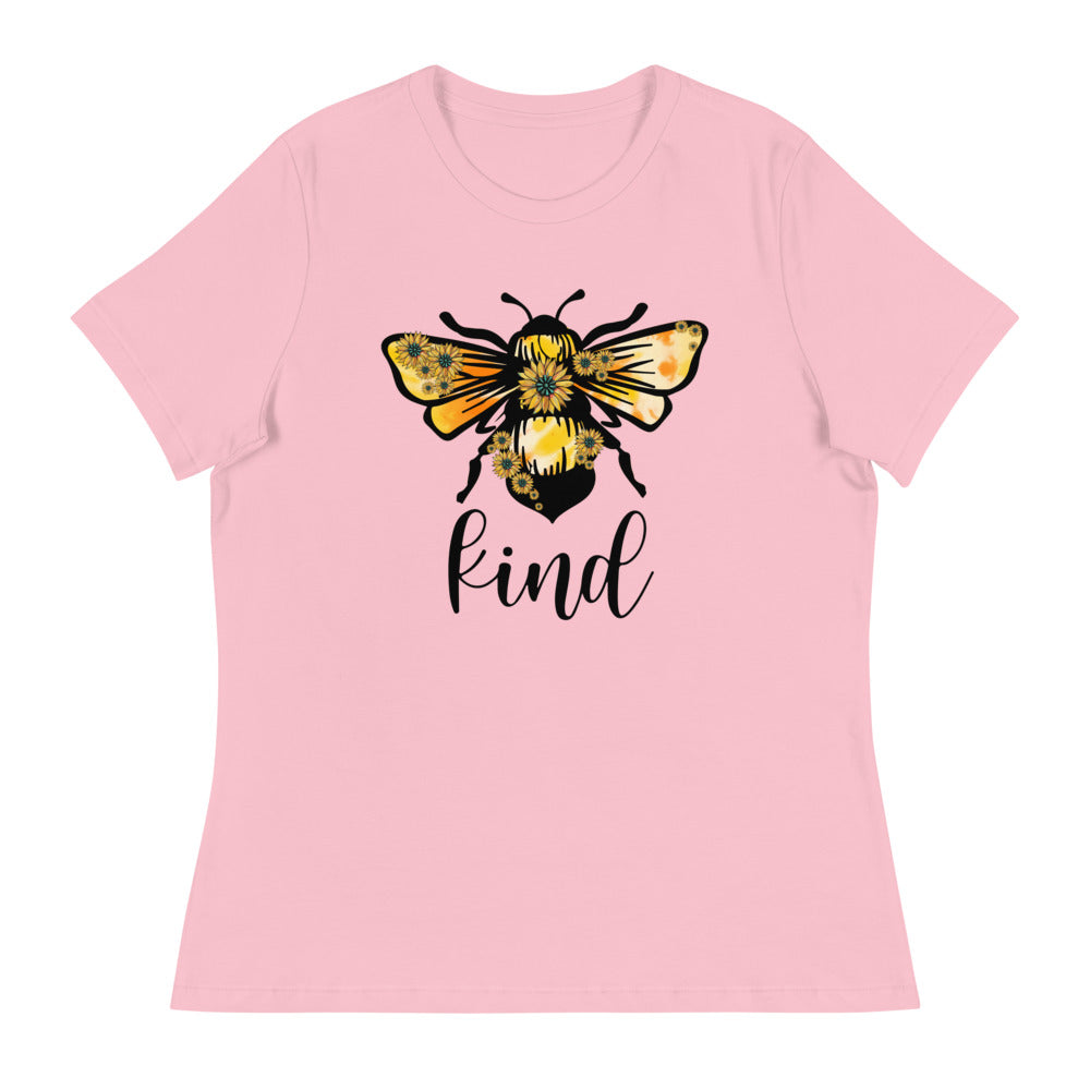 Be Kind - Large Bee Kind Sunflower Shirt - Women's Relaxed T-Shirt