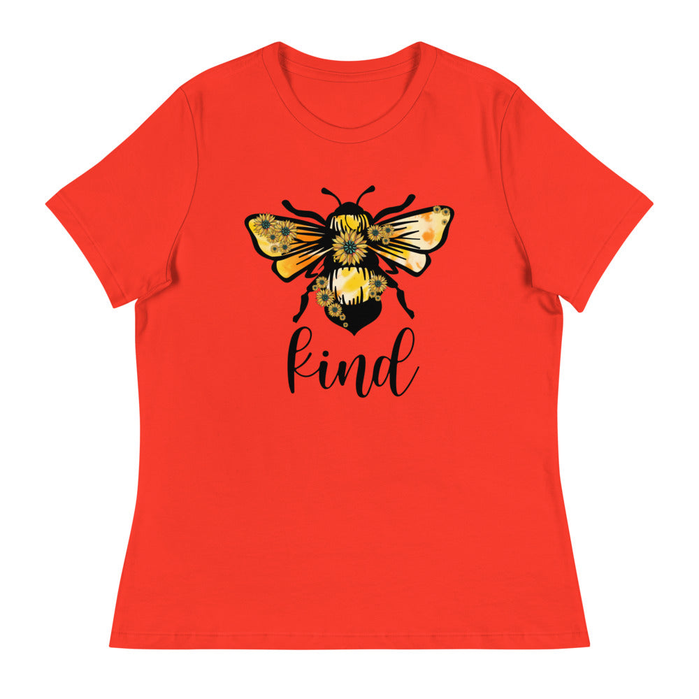 Be Kind - Large Bee Kind Sunflower Shirt - Women's Relaxed T-Shirt