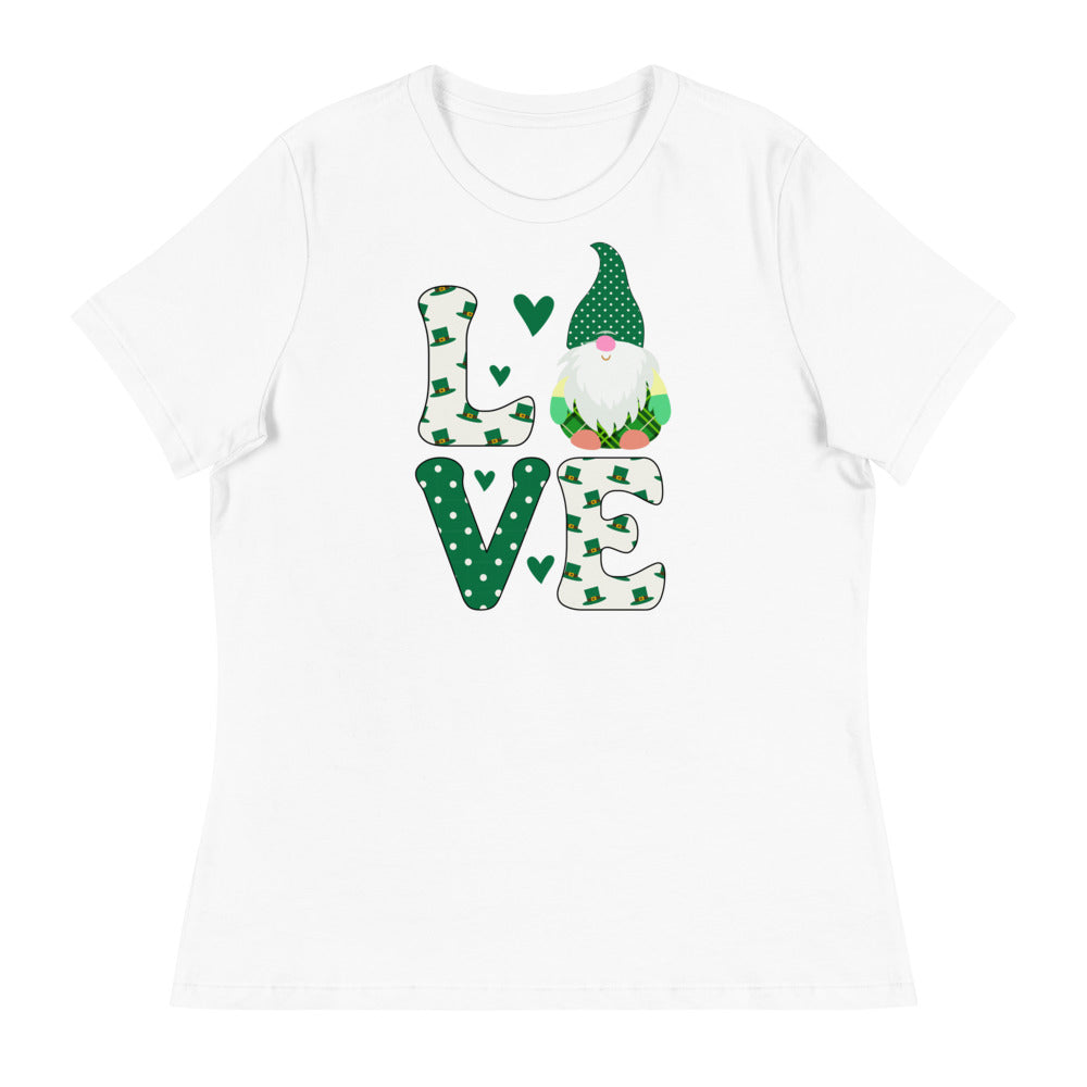 Love Gnome St. Patrick's Day Women's Relaxed T-Shirt