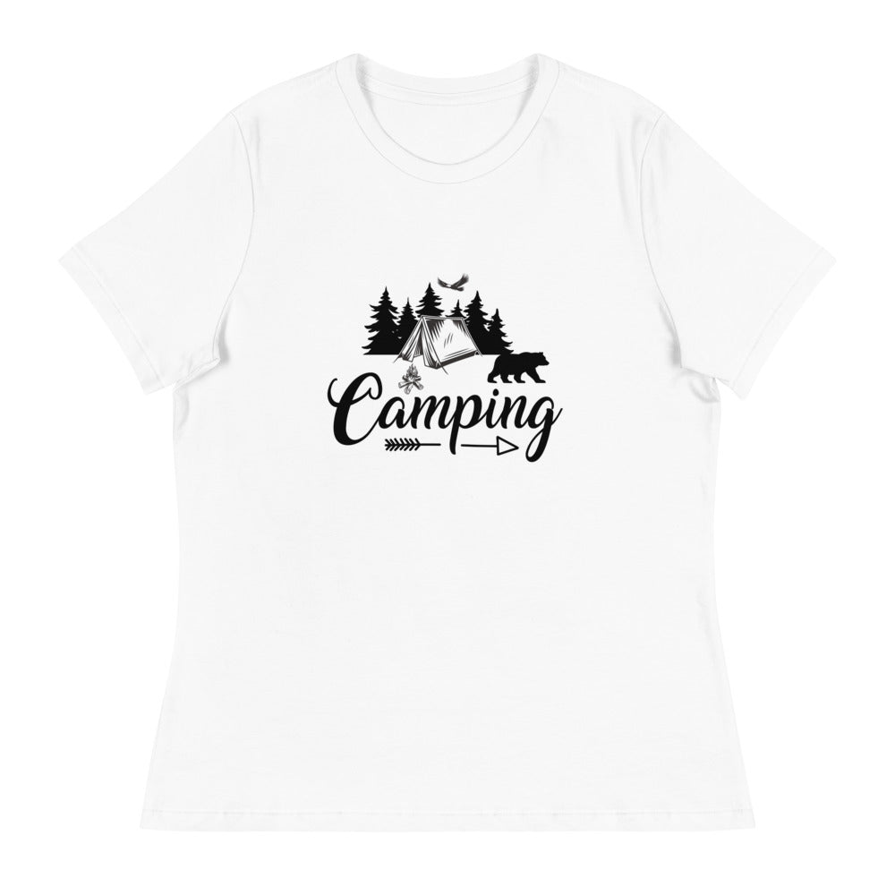 Camping with Tent - Women's Relaxed T-Shirt