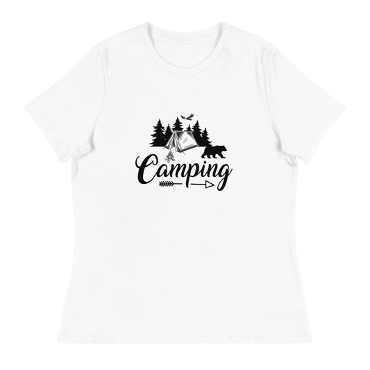 Camping with Tent - Women's Relaxed T-Shirt