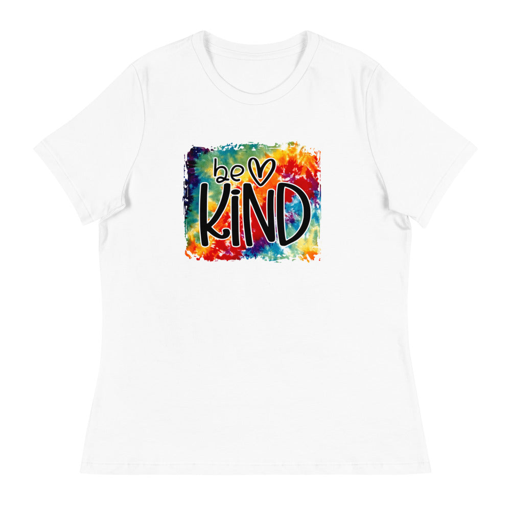 Be Kind - Heart and tie-dye Shirt - Women's Relaxed T-Shirt