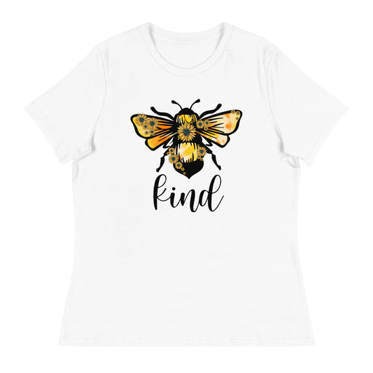 Be Kind - Large Bee Kind Sunflower Shirt - Women's Relaxed T-Shirt