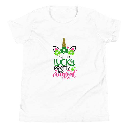 Lucky Pretty and Magical - St. Patrick's Day Youth Short Sleeve T-Shirt